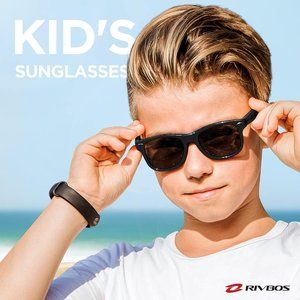 Kids Sunglasses Polarized UV Protection Flexible Rubber with Strap
